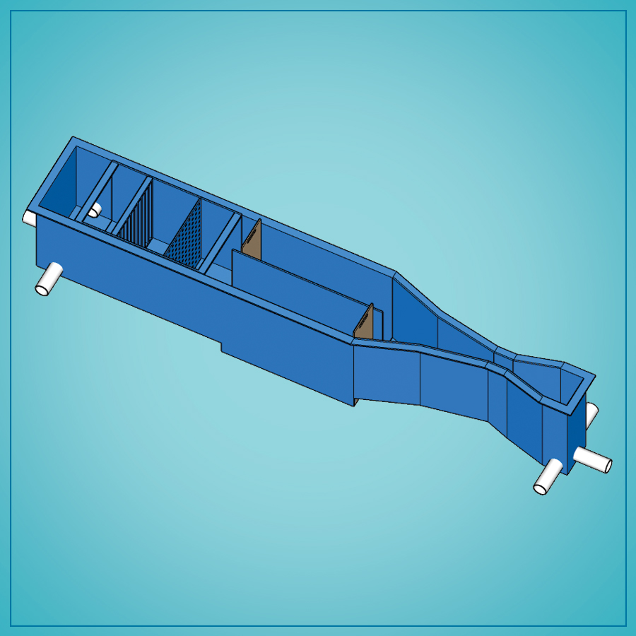 Pré-tratamento horizontal fabricado em fibra de vidro